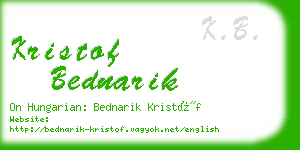 kristof bednarik business card